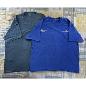 Gildan Blue Plain Cotton T-Shirt Short Sleeve Solid Men Bundle Sz 2XL